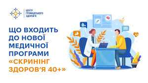 Що входить до нової медичної програми «Скринінг здоровʼя 40+»